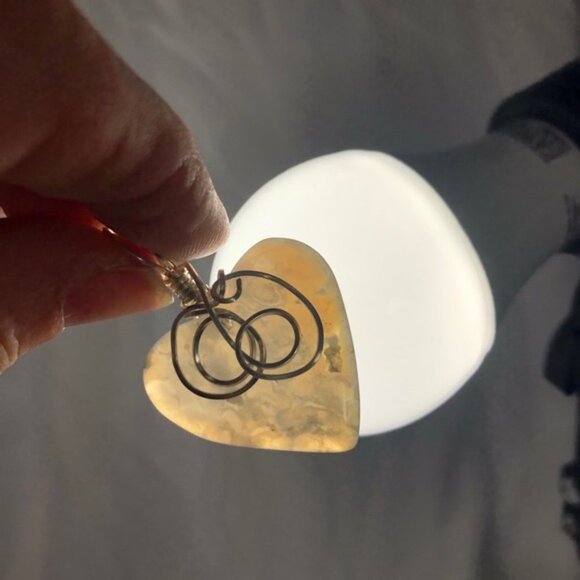 Silver Wire Wrapped Smoky Banded Agate Pendant - Picture 4 of 5